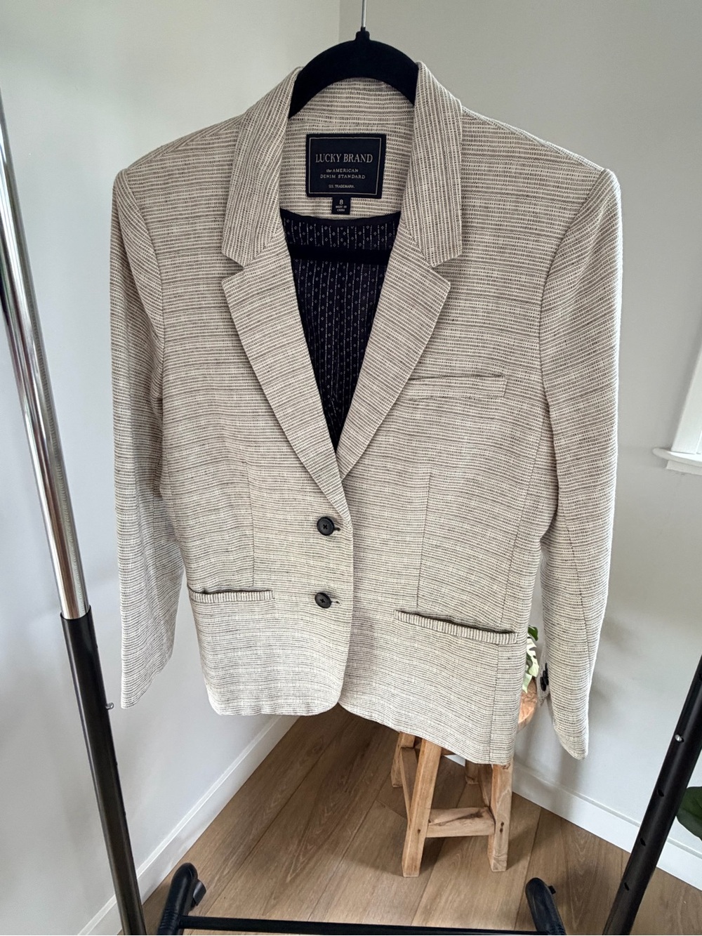 Lucky Brand Light Cream Textured Blazer